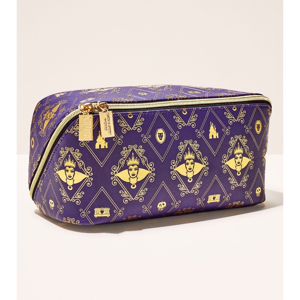 Bath & Body Works x Disney Villains Evil Queen purple gold cosmetic makeup bag
